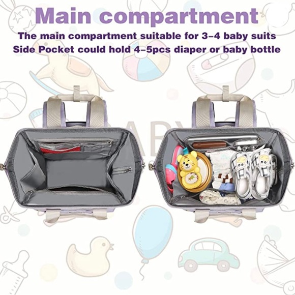 Multifunctional Travel Backpack Diaper Bag Carry On Pockets Purse Tote USB Port - Picture 6 of 9